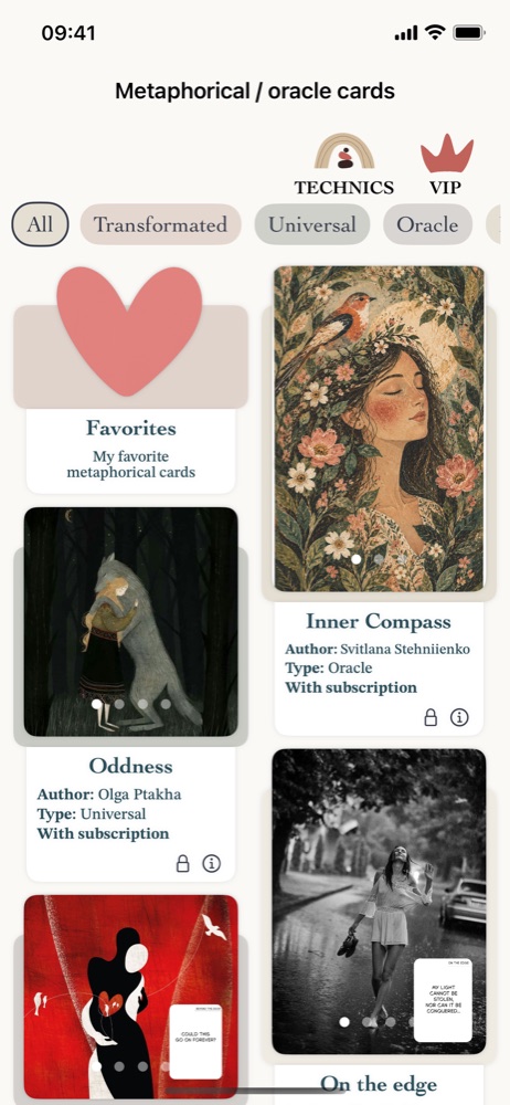 Metaphorical cards